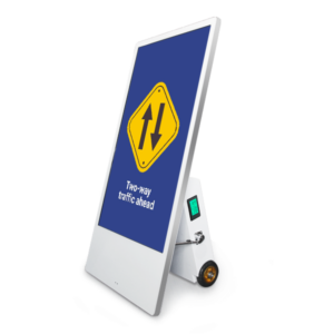 Digital signage with battery
